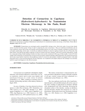 【病毒外文文獻】2010 Detection of Coronavirus in Capybaras (Hydrochoeris hydrochaeris) by Transmission Electron Microscopy in S_o Paulo,