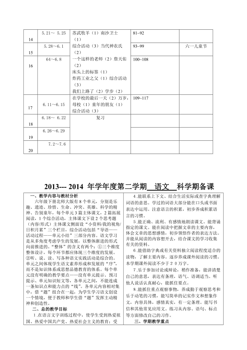 六年级语文下册进度表.doc_第2页