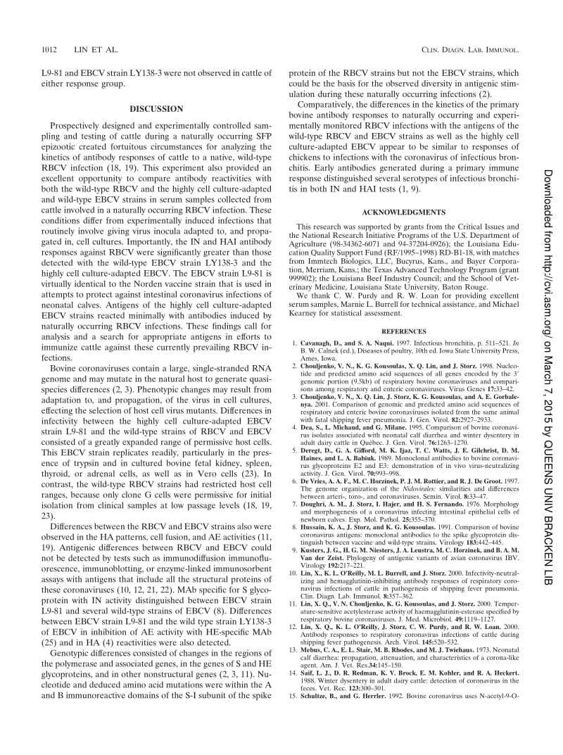 【病毒外文文献】2002 Antibody Responses of Cattle with Respiratory Coronavirus Infections during Pathogenesis of Shipping Fever Pneumoni_第3页