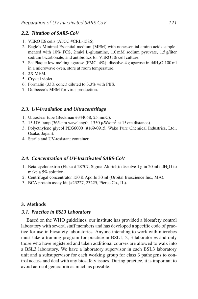 【病毒外文文献】2008 [Methods in Molecular Biology] SARS- and Other Coronaviruses Volume 454 __ Large-Scale Preparation of UV-Inactivate_第3页