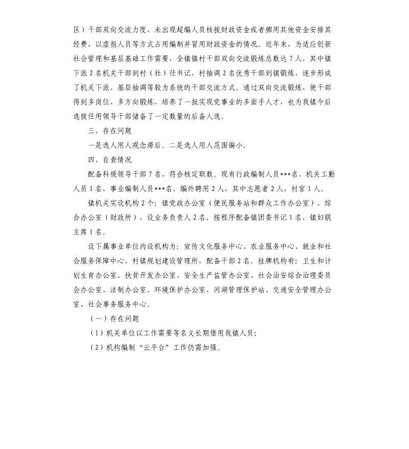 关于镇机构编制情况的自查报告.docx_第3页