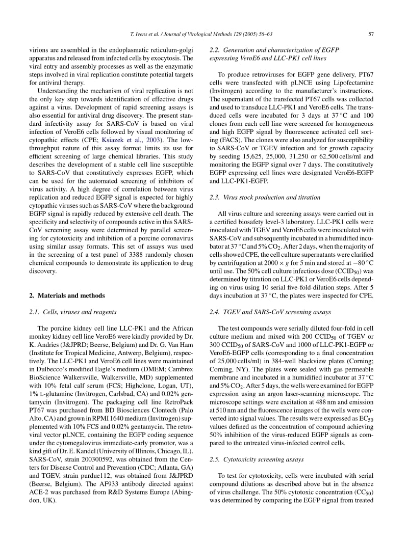 【病毒外文文献】2005 Development of a homogeneous screening assay for automated detection of antiviral agents active against severe acut_第2页
