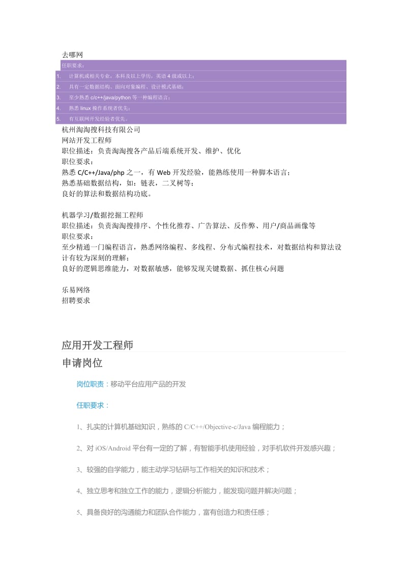 软件工程师的一般任职要求.docx_第1页