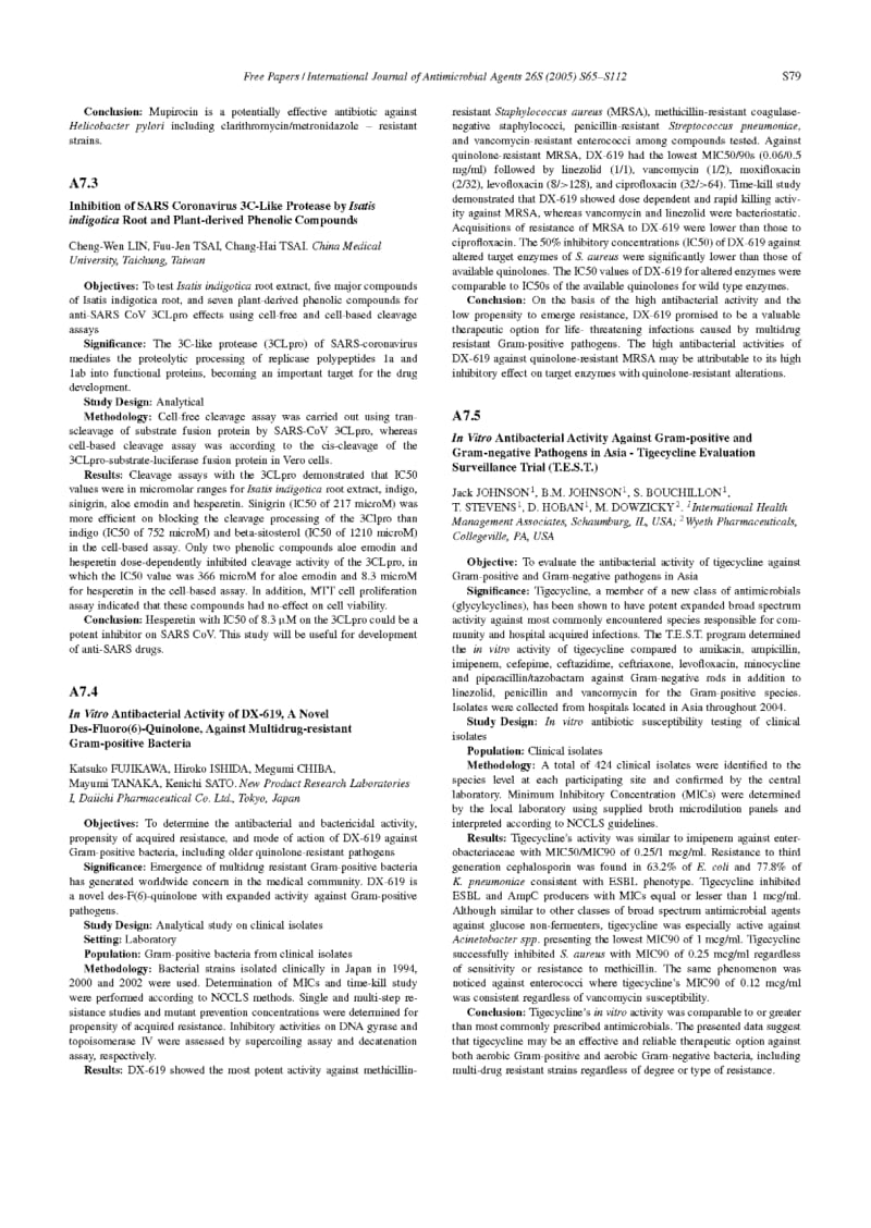 【病毒外文文献】2005 A7_3 Inhibition of SARS coronavirus 3C-like protease by Isatis indigotica root and plant-derived phenolic compounds_第1页