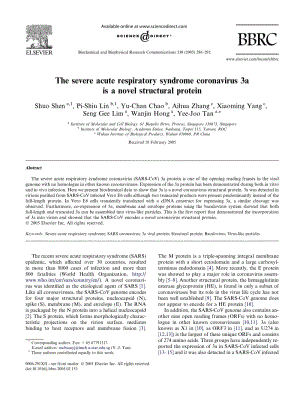 【病毒外文文獻】2005 The severe acute respiratory syndrome coronavirus 3a is a novel structural protein