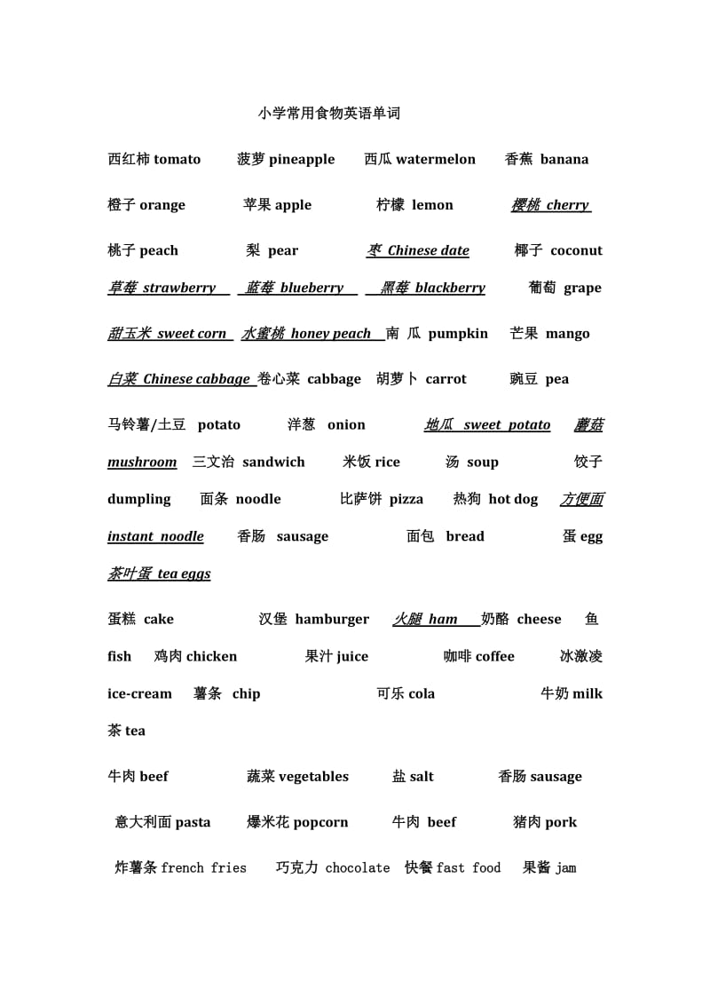 小学常用食物英语单词.doc_第1页