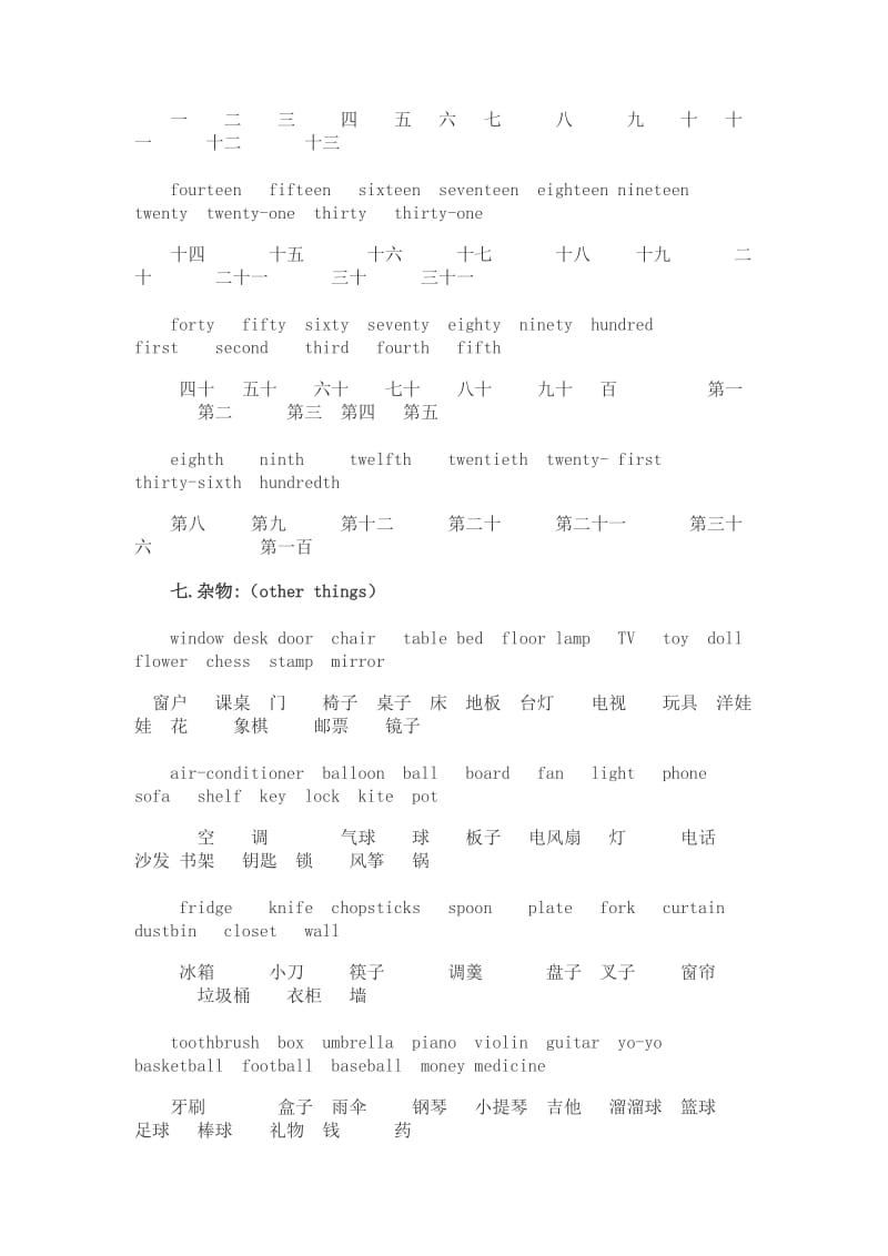 小升初毕业英语必备23类词汇和句型.doc_第3页