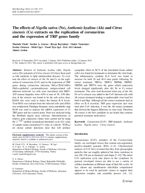 【病毒外文文獻(xiàn)】2014 The effects ofNigella sativa(Ns),Anthemis hyalina(Ah) andCitrus sinensis(Cs) extracts on the replication of coronav