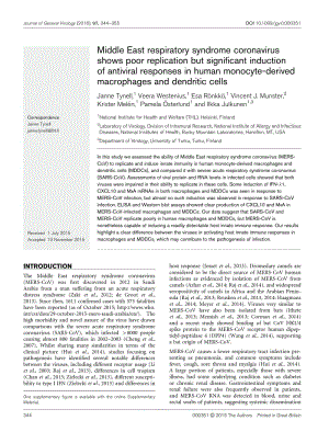 【病毒外文文獻(xiàn)】2016 Middle East respiratory syndrome coronavirus shows poor replication but significant induction of antiviral response