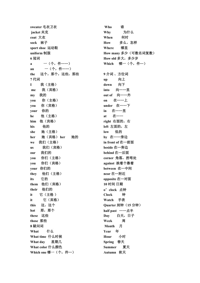 小学英语单词分类及常用短语.doc_第3页