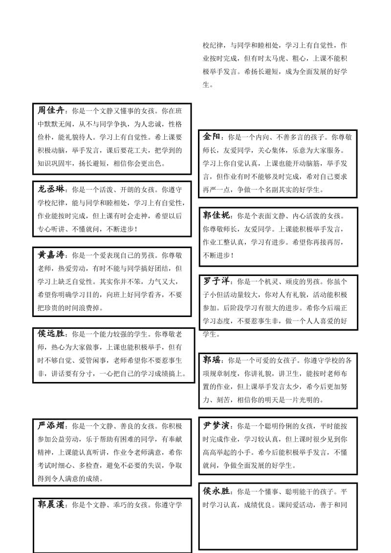 小学二年级学生评语集锦.doc_第2页