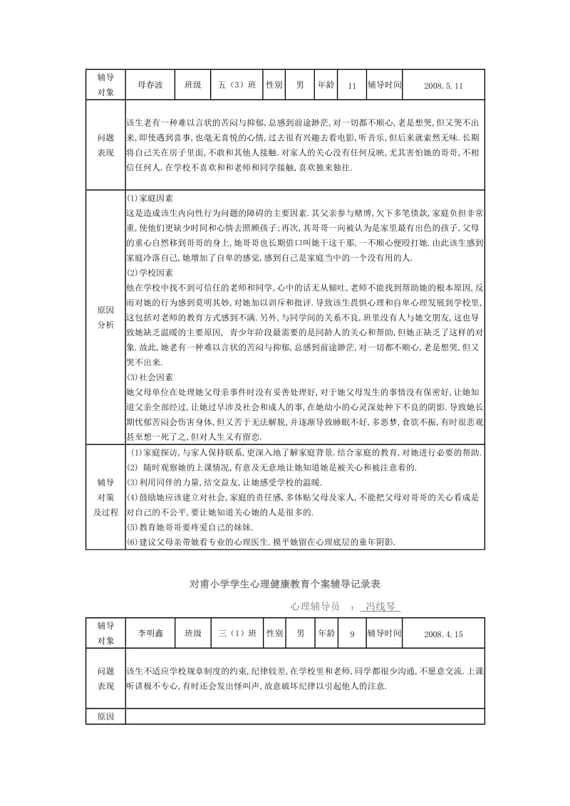 对甫小学学生心理健康教育个案辅导记录表.doc_第2页