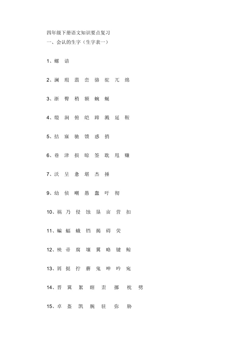 四年级下语文知识要点.doc_第1页