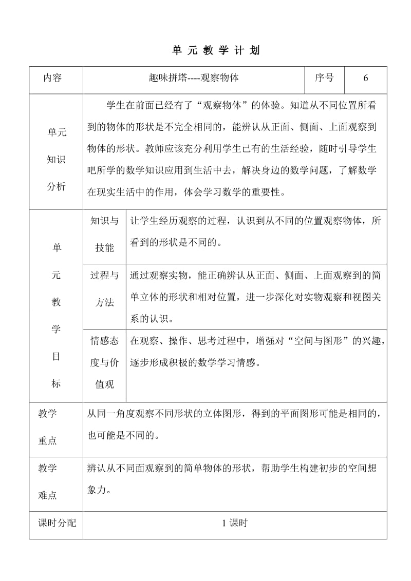 四年级数学下册第六单元.doc_第1页