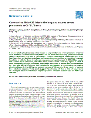 【病毒外文文獻(xiàn)】2014 Coronavirus MHV-A59 infects the lung and causes severe pneumonia in C57BL_6 mice