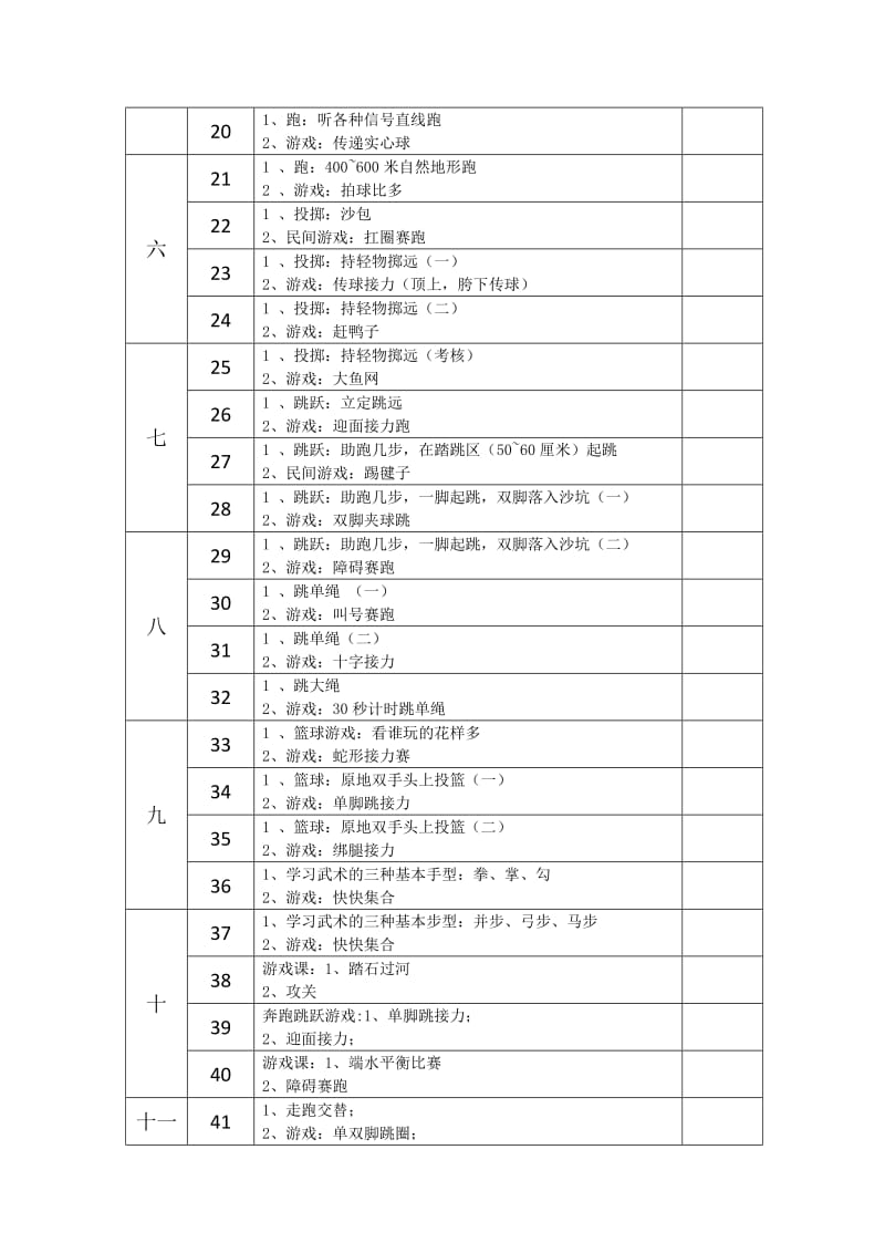 小学二年级《体育与健康》第一学期教学进度表.doc_第2页