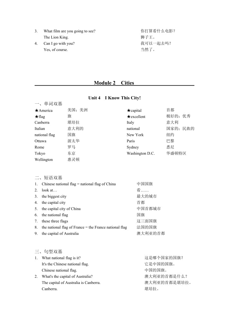 广州版小学六年级英语上册每单元要点.doc_第3页