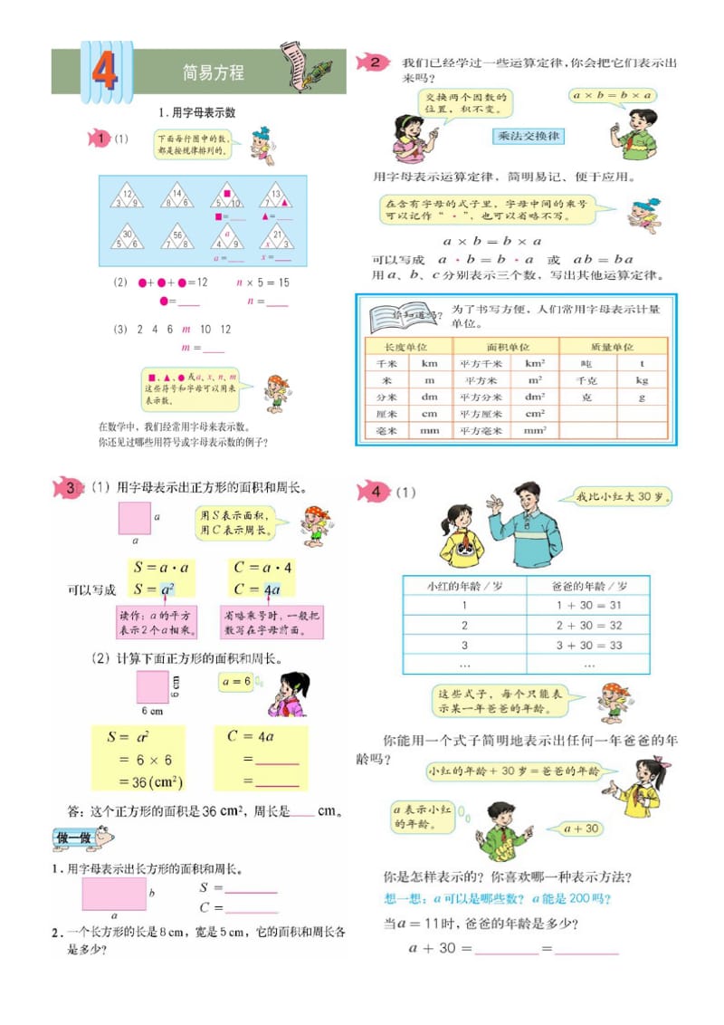 小学五年级数学教材图片-简易方程.doc_第1页