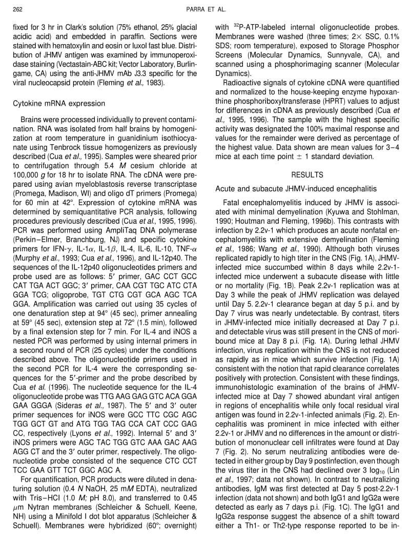 【病毒外文文献】1997 Kinetics of Cytokine mRNA Expression in the Central Nervous System Following Lethal and Nonlethal Coronavirus-Induc_第3页