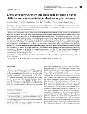 【病毒外文文獻(xiàn)】2008 SARS coronavirus entry into host cells through a novel clathrin- and caveolae-independent endocytic pathway