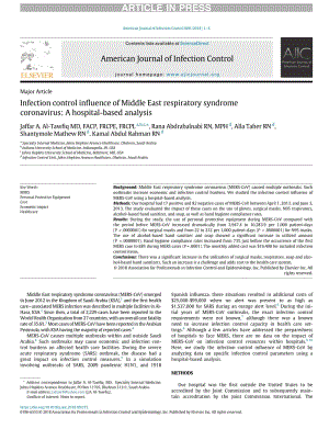 【病毒外文文獻】2018 Infection control influence of Middle East respiratory syndrome coronavirus_ A hospital-based analysis