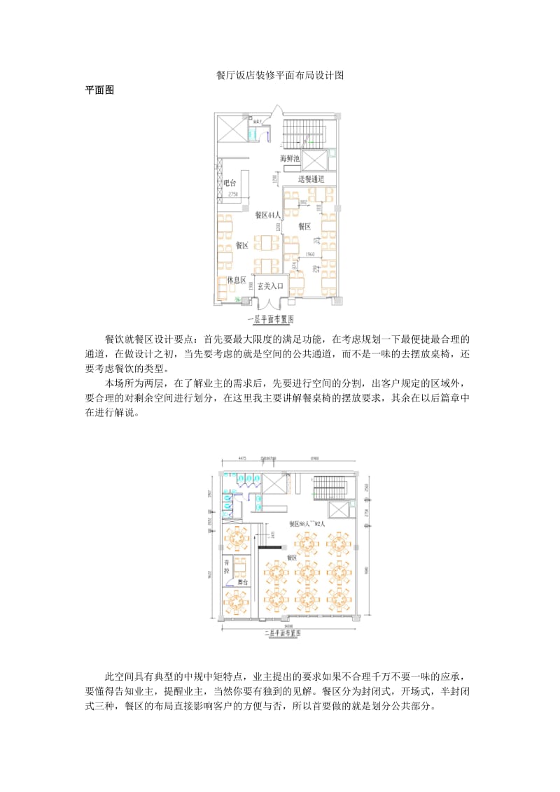 餐厅饭店装修平面布局设计图.doc_第1页