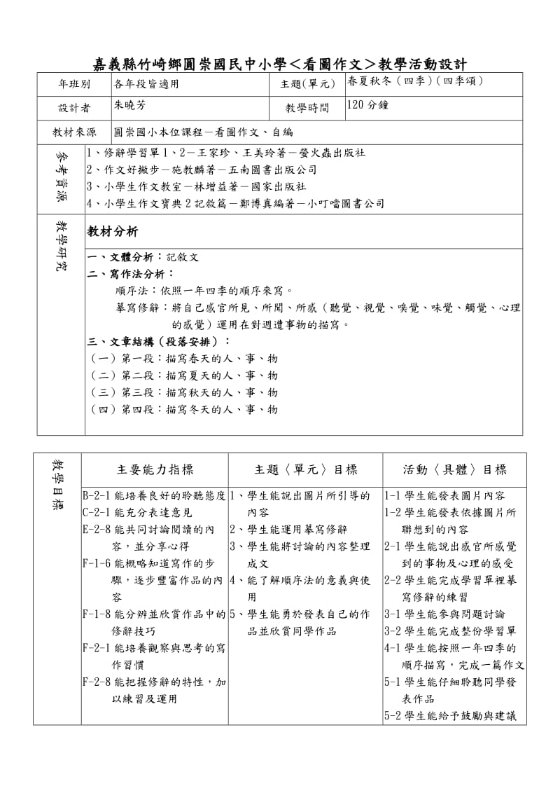 嘉义县竹崎乡园崇国民中小学＜看图作文＞教学.doc_第1页