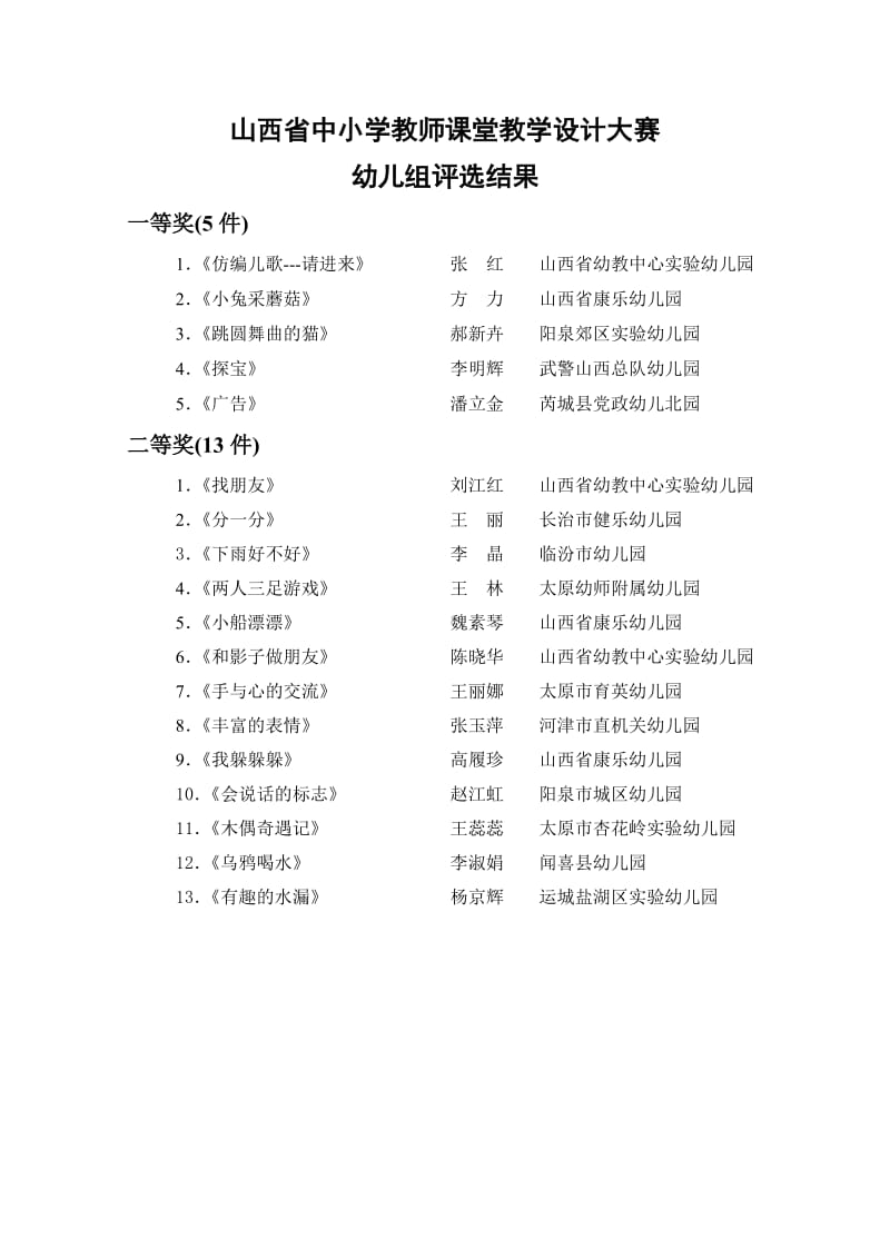 山西省中小学教师课堂教学设计大赛.doc_第1页