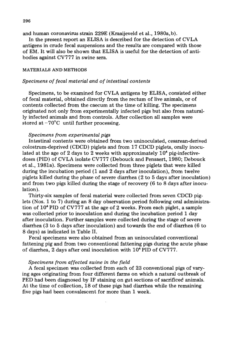 【病毒外文文献】1982 Enzyme-linked immunosorbent assay for the detection of the coronavirus-like agent and its antibodies in pigs with p_第2页