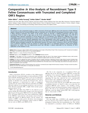 【病毒外文文獻(xiàn)】2014 Comparative In Vivo Analysis of Recombinant Type II Feline Coronaviruses with Truncated and Completed ORF3 Region