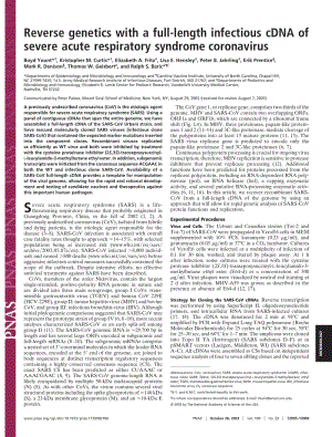 【病毒外文文獻(xiàn)】2003 Reverse genetics with a full-length infectious cDNA of severe acute respiratory syndrome coronavirus