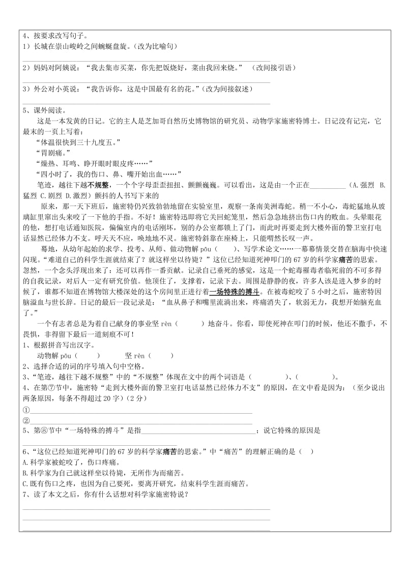 小学五年级综合练习教育讲义.doc_第2页