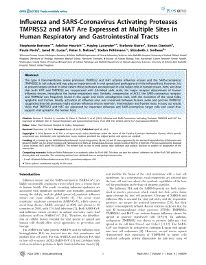 【病毒外文文獻(xiàn)】2012 Influenza and SARS-Coronavirus Activating Proteases TMPRSS2 and HAT Are Expressed at Multiple Sites in Human Respir