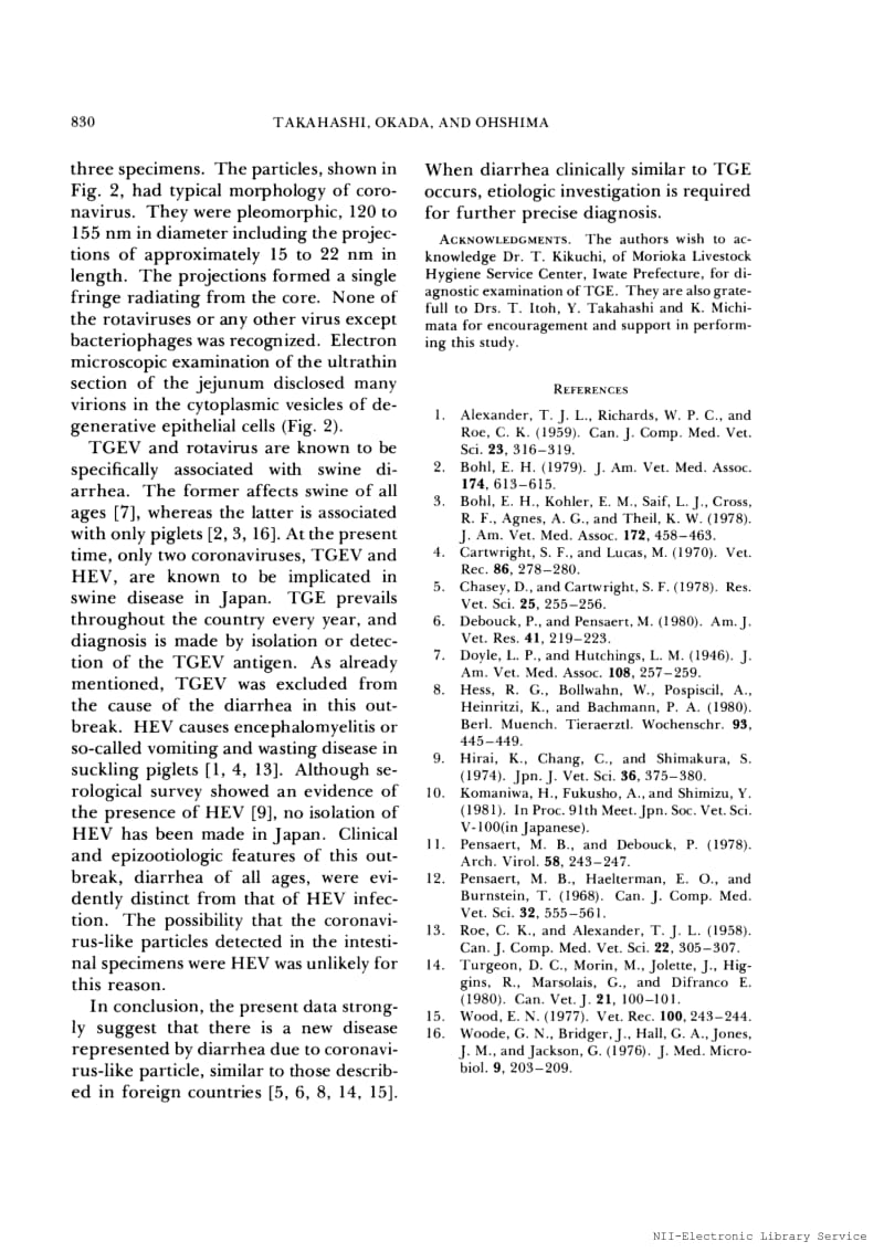 【病毒外文文献】1983 An outbreak of swine diarrhea of a new-type associated with coronavirus-like particles in Japan__第2页