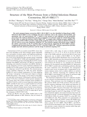 【病毒外文文獻(xiàn)】2008 Structure of the Main Protease from a Global Infectious Human Coronavirus, HCoV-HKU1