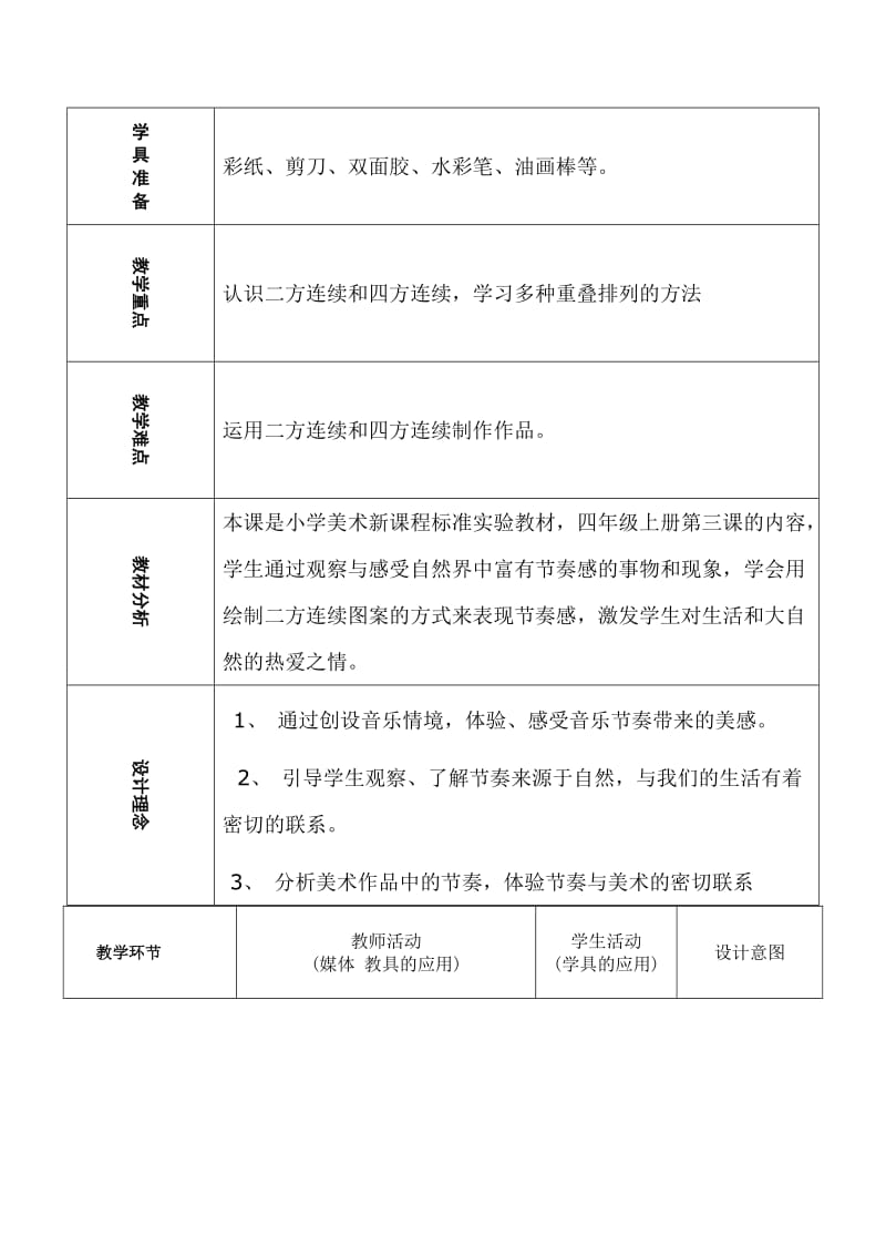 四年级《美术的节奏》临城实验小学李瑞玲.doc_第2页