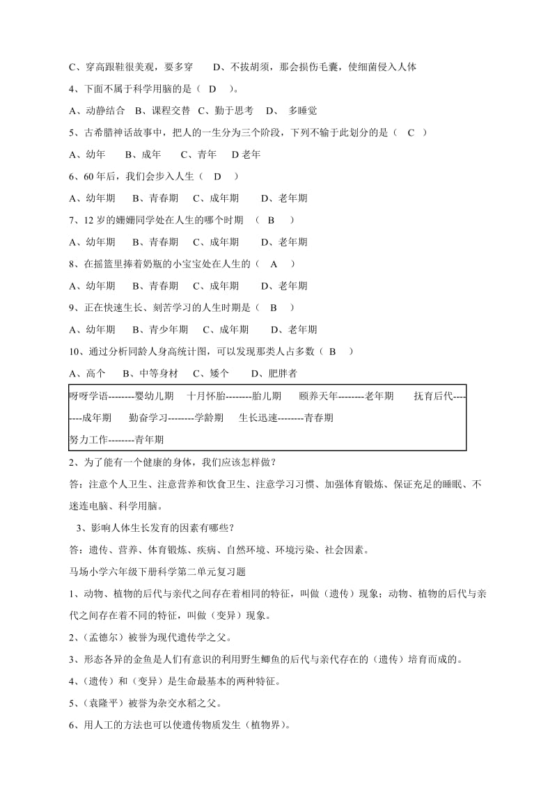 文化武校六年级下册科学总复习.doc_第2页