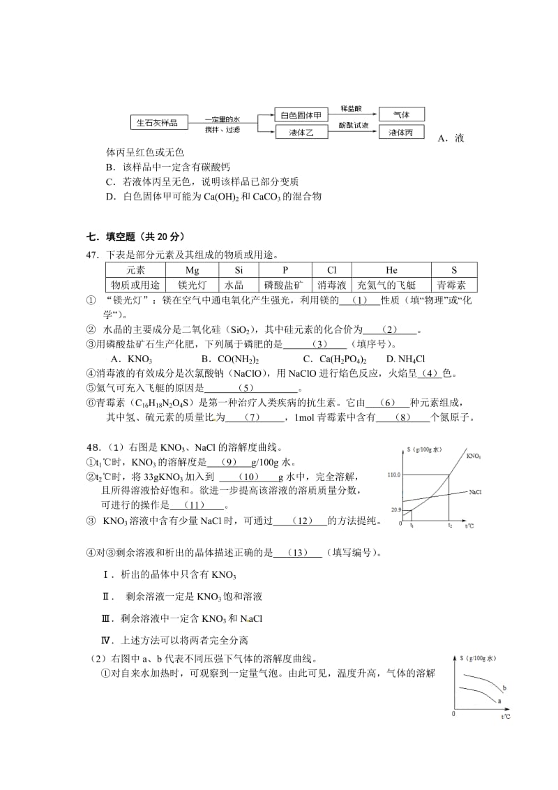 2015年长宁区初三化学中考模拟(二模).doc_第3页