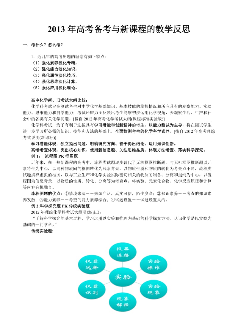 2013年高考备考与新课程的教学反思DYB.doc_第1页