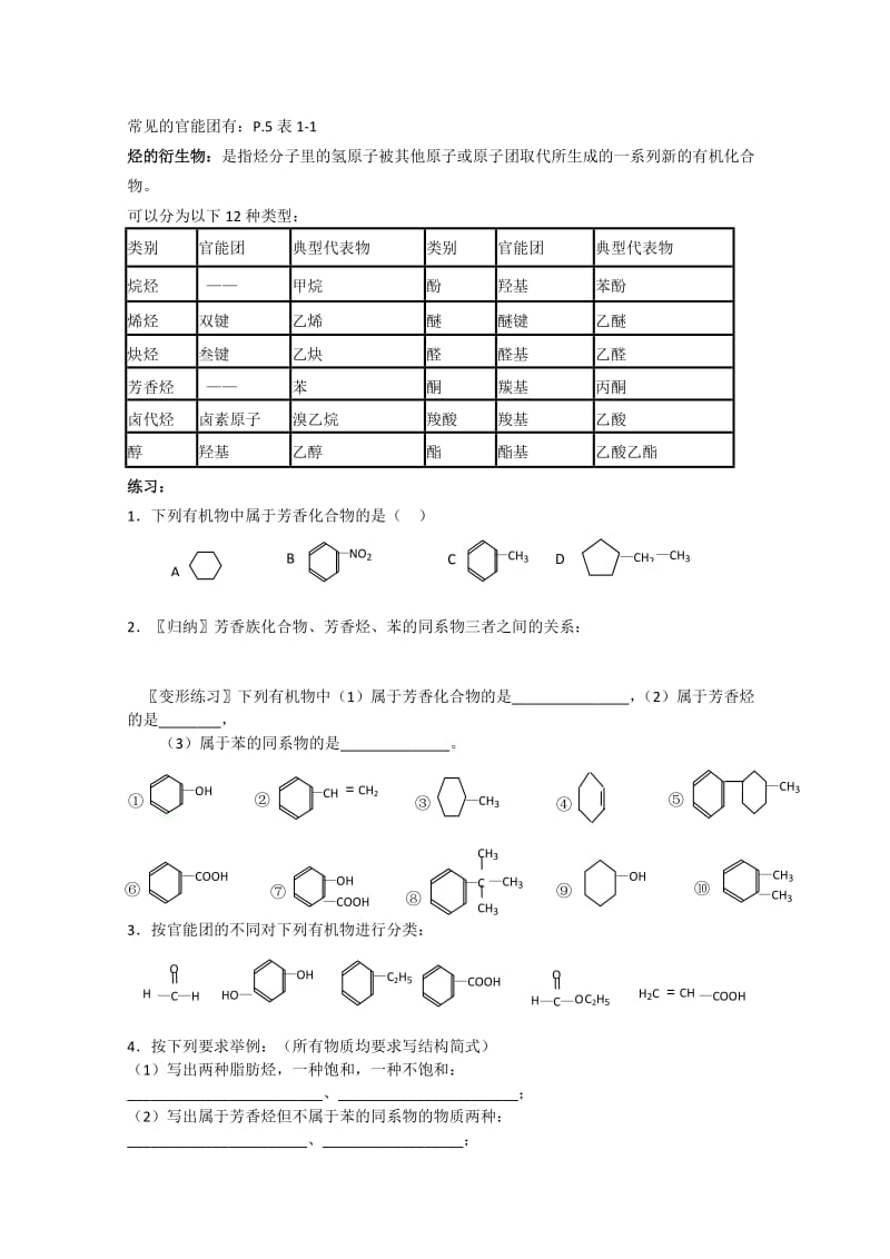 2011年高二化学全案：2.2《有机化合物的分类》(苏教版选修5).doc_第2页