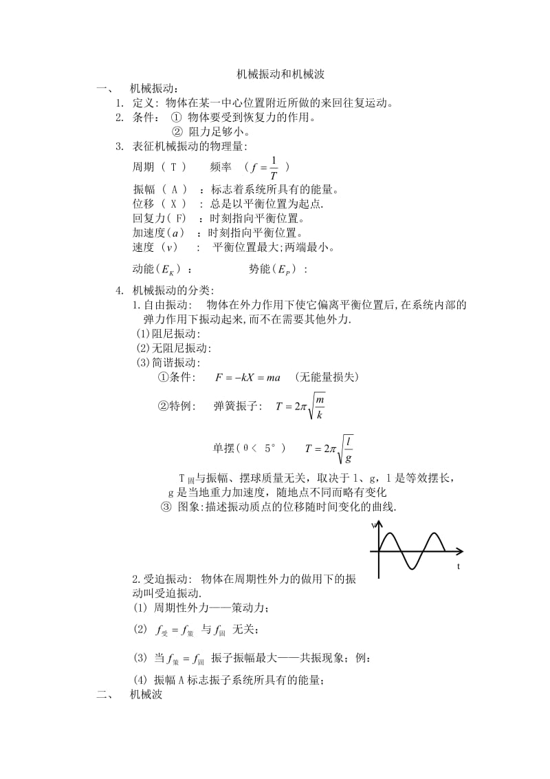 甘肃省2011届高三物理一轮全程复习：第六单元振动和波.doc_第1页