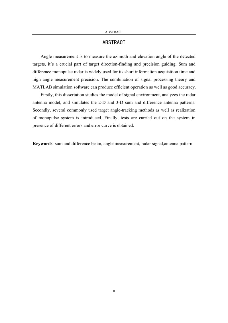 通信工程毕业论文—基于MATLAB的和差脉冲测角的研究和仿真（含外文翻译）_第2页