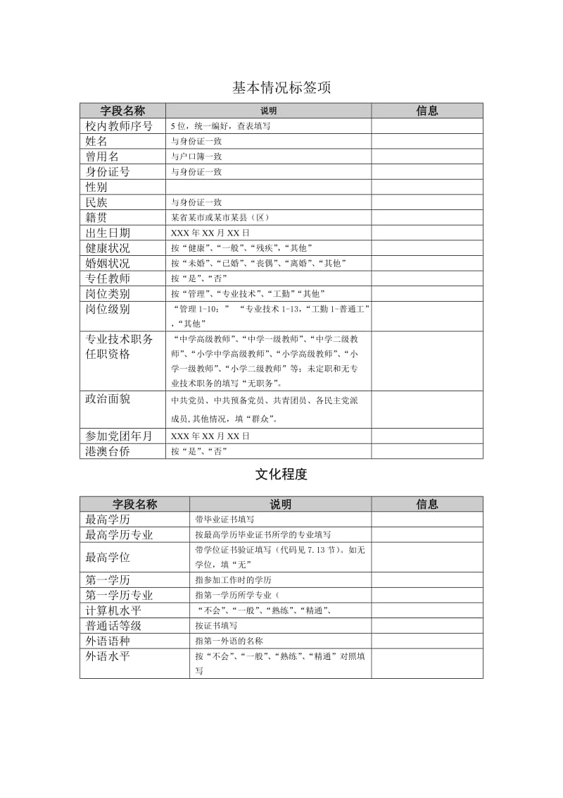 陕西省中小学教职工信息管理系统基础采集信息.doc_第2页