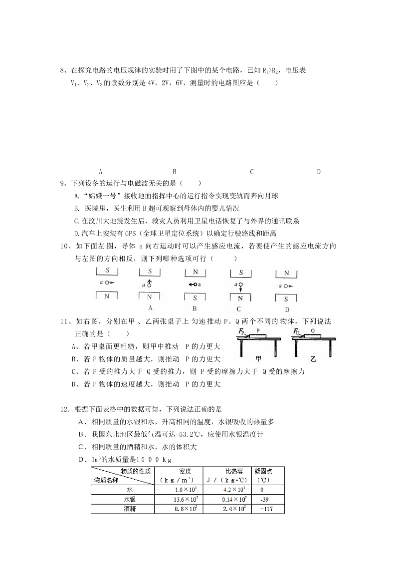 2011年张中广东省初中毕业生学业考试物理模拟试题.doc_第2页