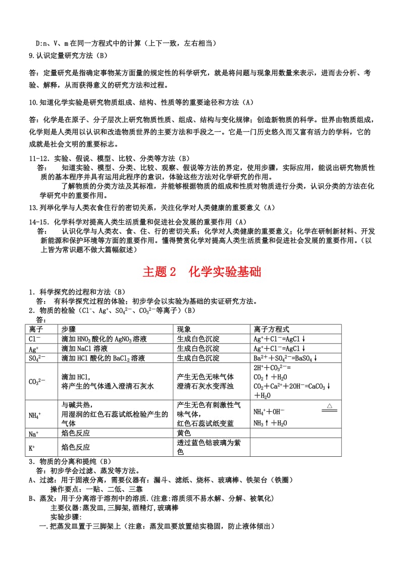 安徽高中化学会考主要知识点及其解答(必修).doc_第2页