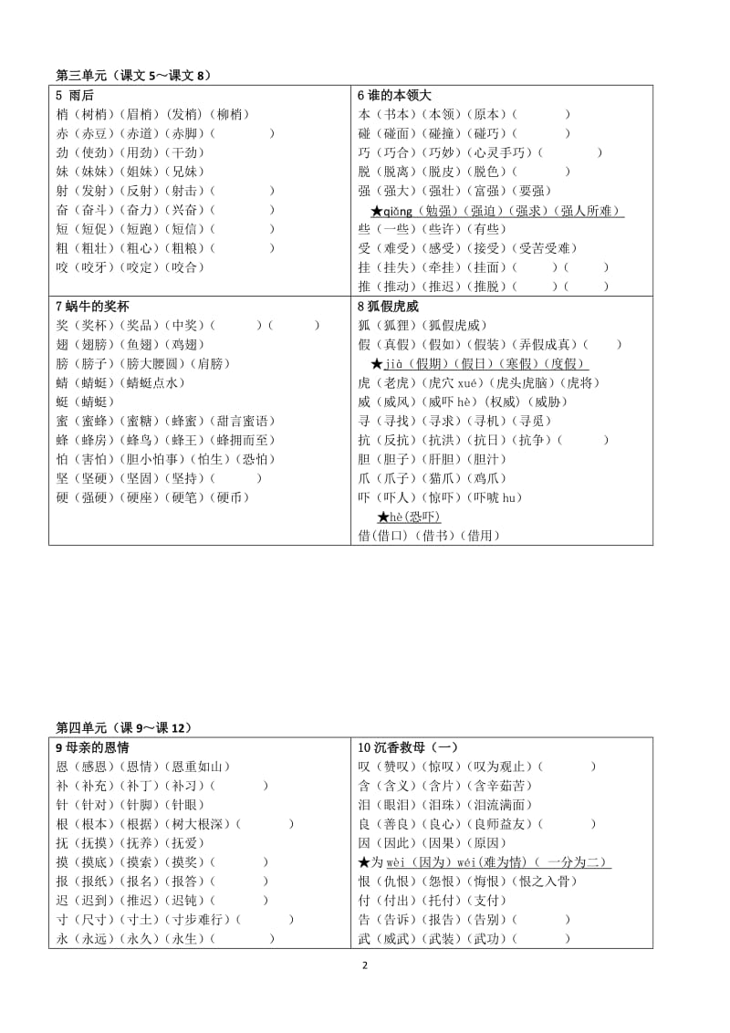 苏教版二年级下语文词卡.doc_第2页