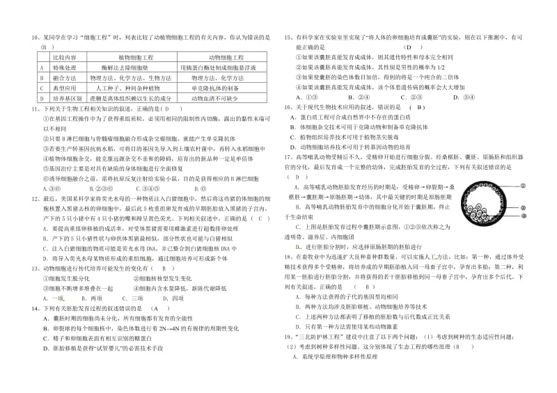 2012届华南师大附中高三生物周练.doc_第2页