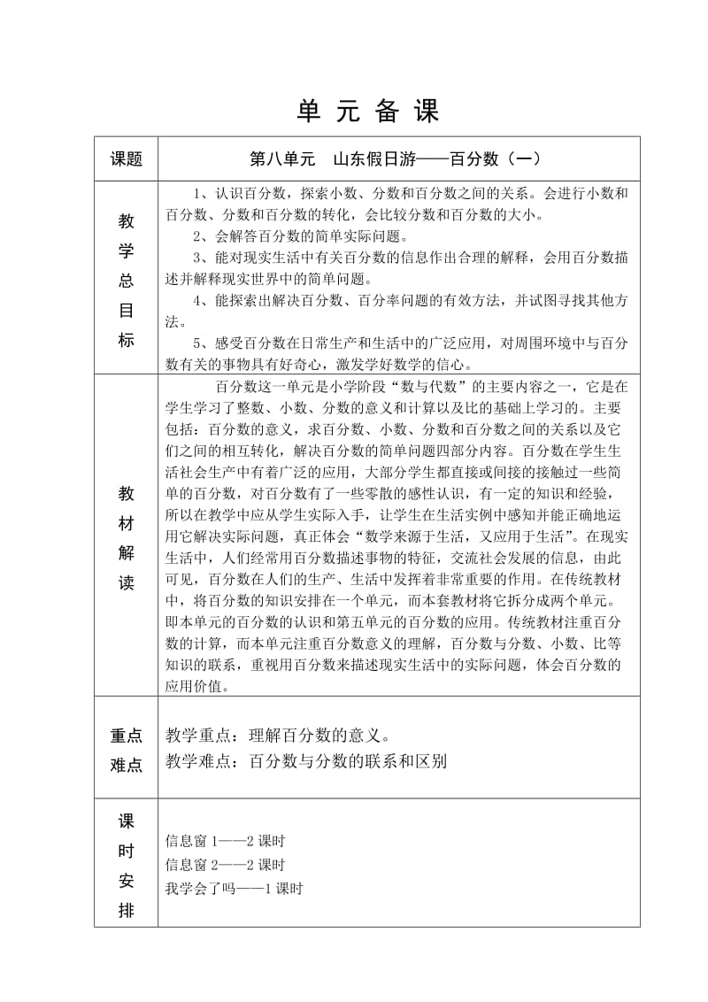 青岛版六年制六年级数学第8单元教学设计96-106.doc_第1页