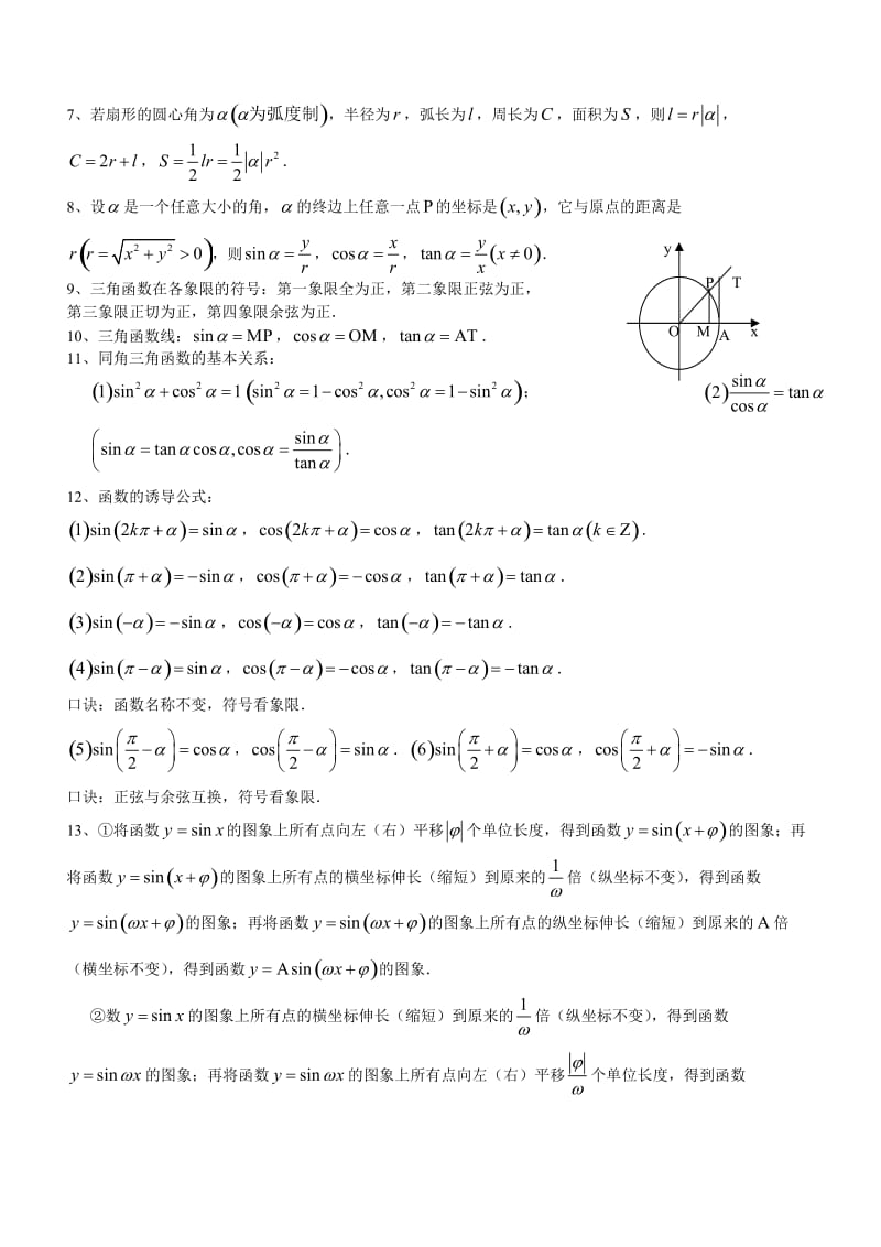 苏教版高中数学必修4知识梳理.doc_第2页