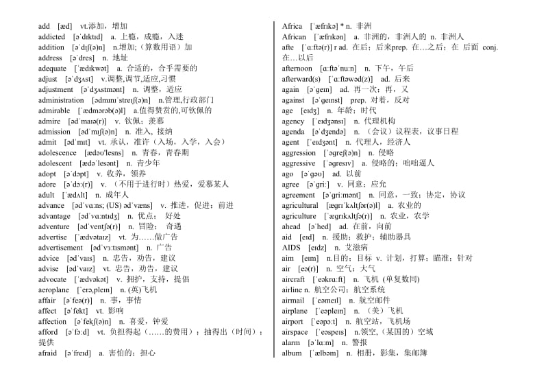 2013年高考英语最新词汇总表附带音标、中文解释.doc_第2页